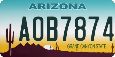 AZ license plate AOB7874