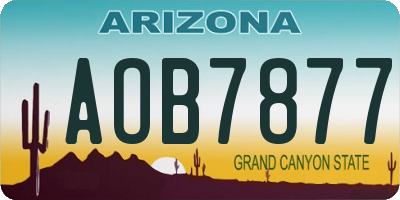AZ license plate AOB7877