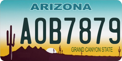 AZ license plate AOB7879