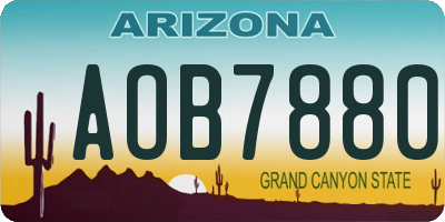AZ license plate AOB7880