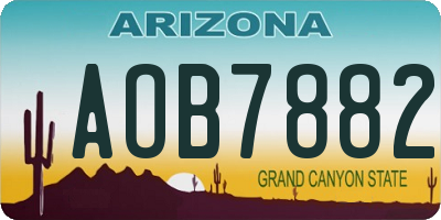 AZ license plate AOB7882