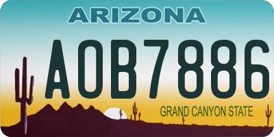 AZ license plate AOB7886