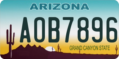 AZ license plate AOB7896