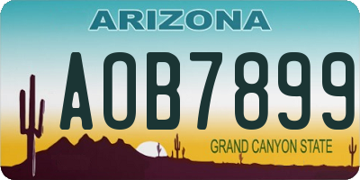 AZ license plate AOB7899