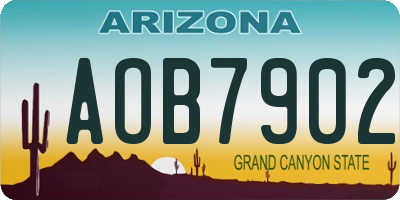 AZ license plate AOB7902