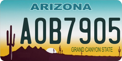 AZ license plate AOB7905