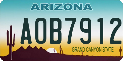 AZ license plate AOB7912