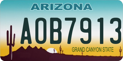 AZ license plate AOB7913