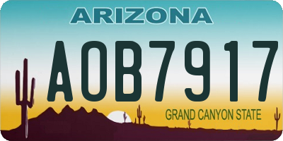 AZ license plate AOB7917