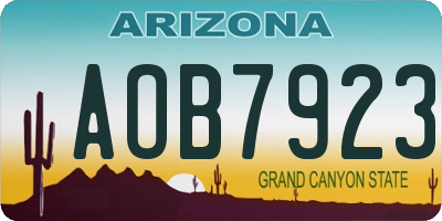 AZ license plate AOB7923