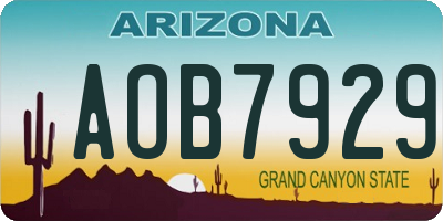 AZ license plate AOB7929