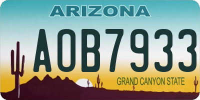 AZ license plate AOB7933