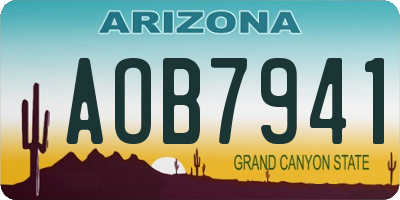 AZ license plate AOB7941