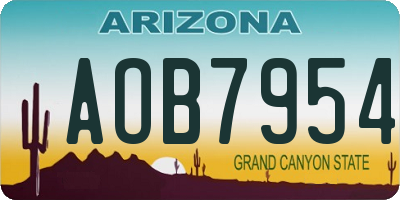 AZ license plate AOB7954
