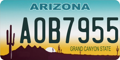 AZ license plate AOB7955