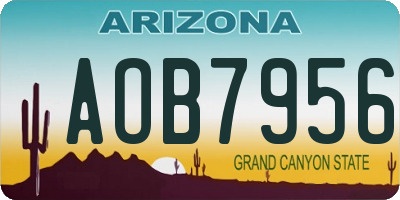 AZ license plate AOB7956