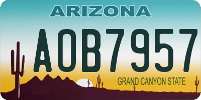 AZ license plate AOB7957