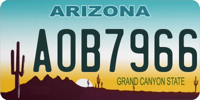 AZ license plate AOB7966