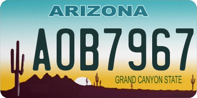 AZ license plate AOB7967