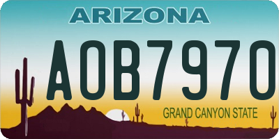 AZ license plate AOB7970