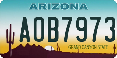 AZ license plate AOB7973