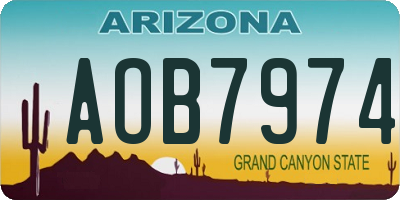 AZ license plate AOB7974