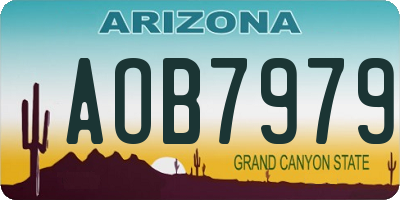 AZ license plate AOB7979