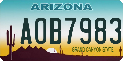 AZ license plate AOB7983