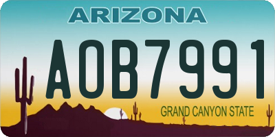 AZ license plate AOB7991