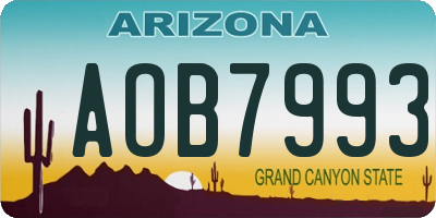 AZ license plate AOB7993
