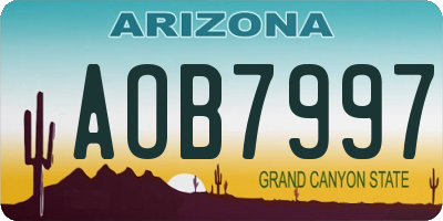 AZ license plate AOB7997