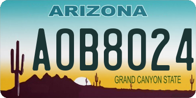 AZ license plate AOB8024