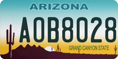 AZ license plate AOB8028
