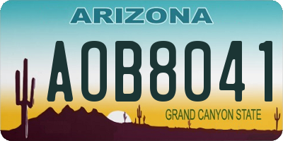 AZ license plate AOB8041