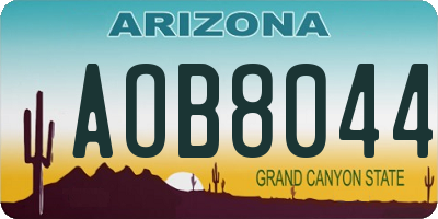 AZ license plate AOB8044