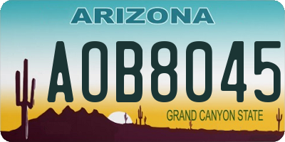 AZ license plate AOB8045