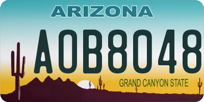 AZ license plate AOB8048