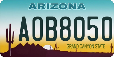AZ license plate AOB8050