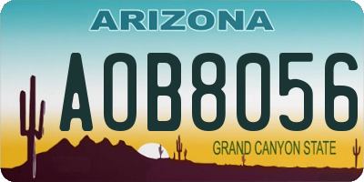 AZ license plate AOB8056