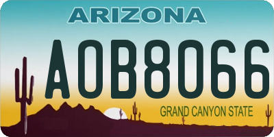 AZ license plate AOB8066