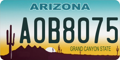 AZ license plate AOB8075