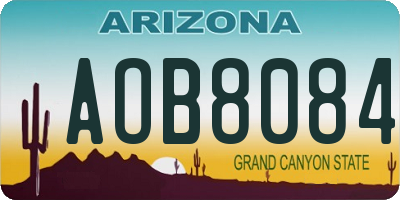 AZ license plate AOB8084