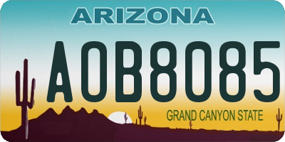 AZ license plate AOB8085