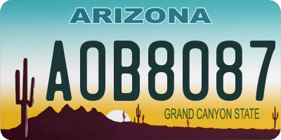 AZ license plate AOB8087