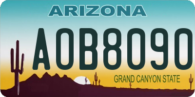 AZ license plate AOB8090