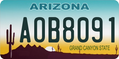 AZ license plate AOB8091
