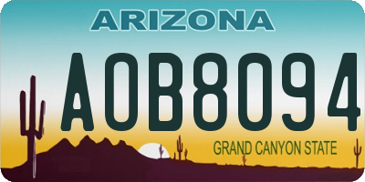 AZ license plate AOB8094