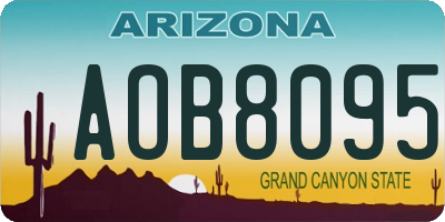 AZ license plate AOB8095