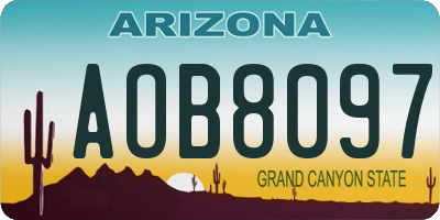 AZ license plate AOB8097