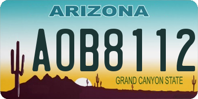 AZ license plate AOB8112
